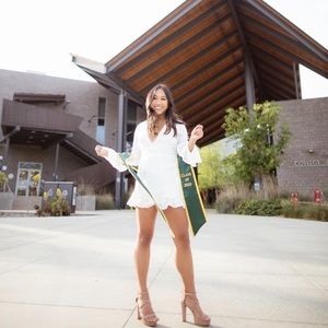 White graduation dress